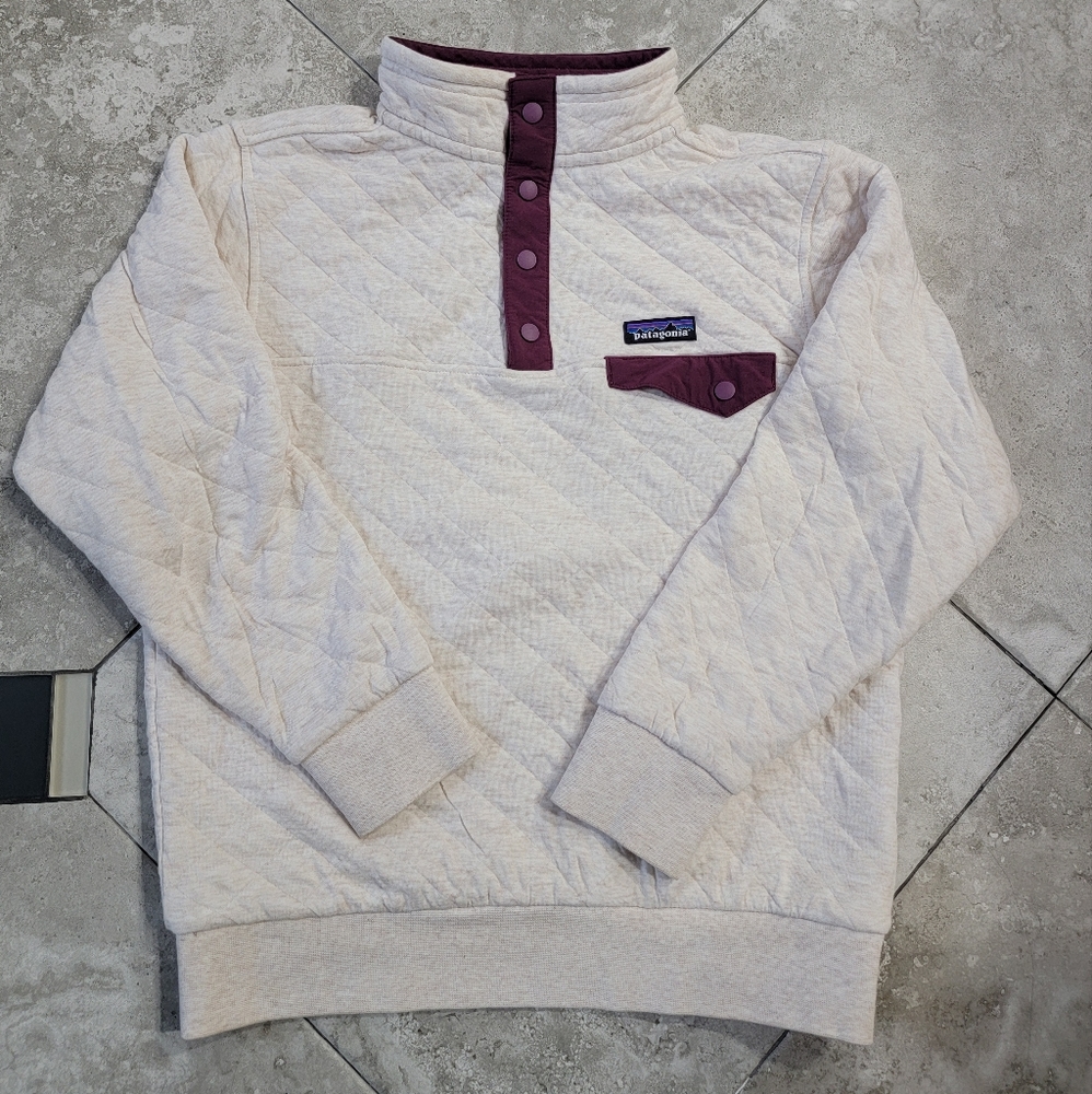 Patagonia quilted snap pullover size XL girls